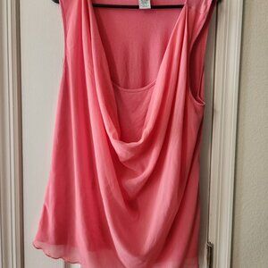 Monroe & Main Coral Cowl-neck sleeveless business tank size 1X